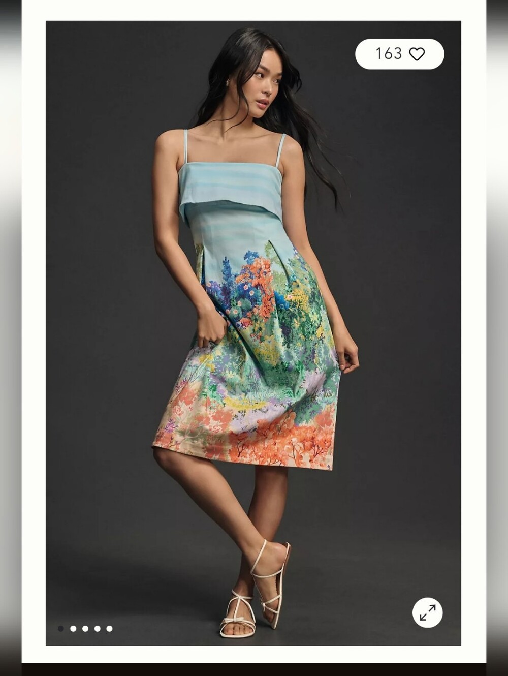 NWT Box Bodice Printed Midi Dress by Anthropologie XXS